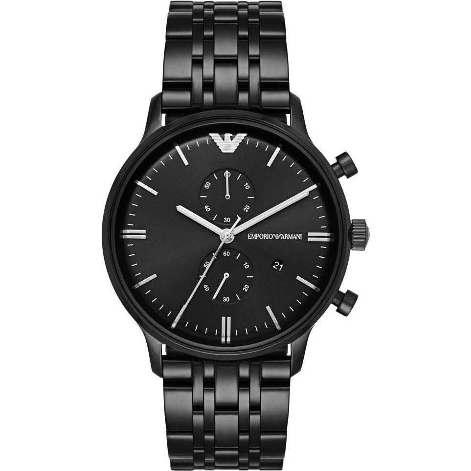  Shop Authentic Emporio Armani Chronograph Black Dial Black Steel Strap Watch For Men - AR1934 - Luxxuri