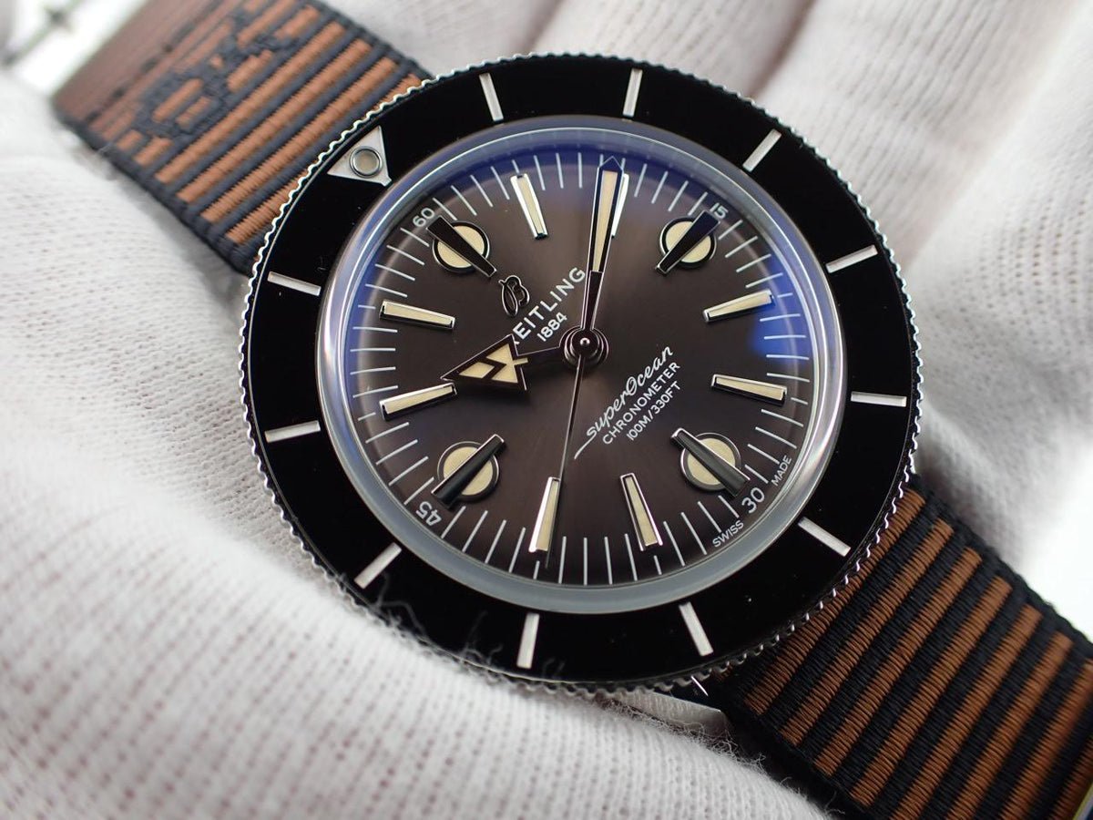 Shop Authentic Breitling Superocean Heritage '57 Outerknown Brown Dial Brown NATO Strap Watch for Men - A103703A1Q1W1 - Luxxuri