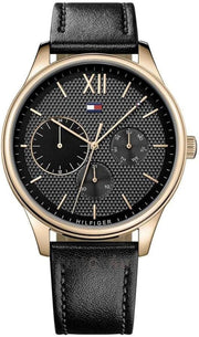  Shop Authentic Tommy Hilfiger Damon Quartz Black Dial Black Leather Strap Watch for Men - 1791419 - Luxxuri