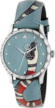  Shop Authentic Gucci G Timeless Quartz Blue Dial Blue Leather Strap Watch For Men - YA1264080 - Luxxuri