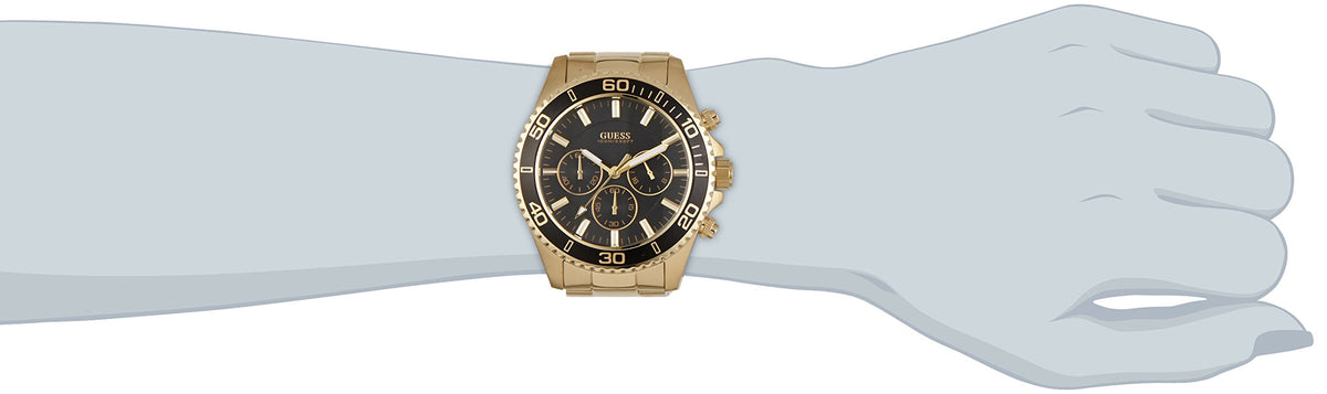  Shop Authentic Guess Chaser Chronograph Black Dial Gold Steel Strap Watch for Men - W0170G2 - Luxxuri