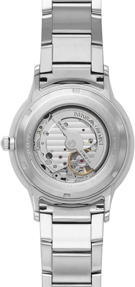  Shop Authentic Emporio Armani Meccanico Automatic Black Dial Silver Steel Strap Watch For Men - AR60055 - Luxxuri