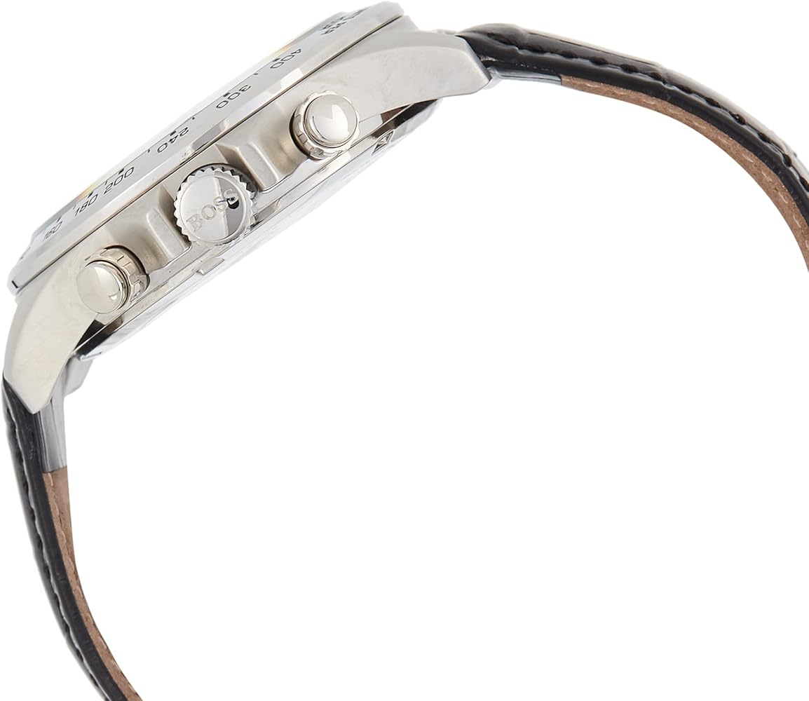  Shop Authentic Hugo Boss Hero Chronograph Black Dial Black Leather Strap Watch For Men - 1513752 - Luxxuri