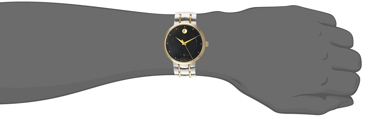  Shop Authentic Movado 1881 Automatic Black Dial Two Tone Steel Strap Watch For Men - 0606916 - Luxxuri