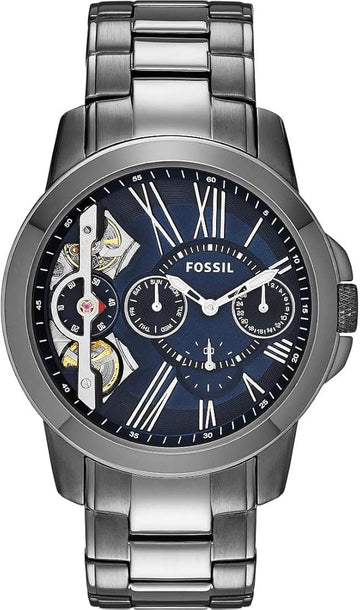  Shop Authentic Fossil Grant Twist Multifunction Blue Dial Grey Steel Strap Watch for Men - ME1146 - Luxxuri