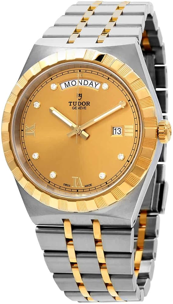  Shop Authentic Tudor Royal Automatic Diamonds Gold Dial Two Tone Steel Strap Watch for Men - M28603-0006 - Luxxuri