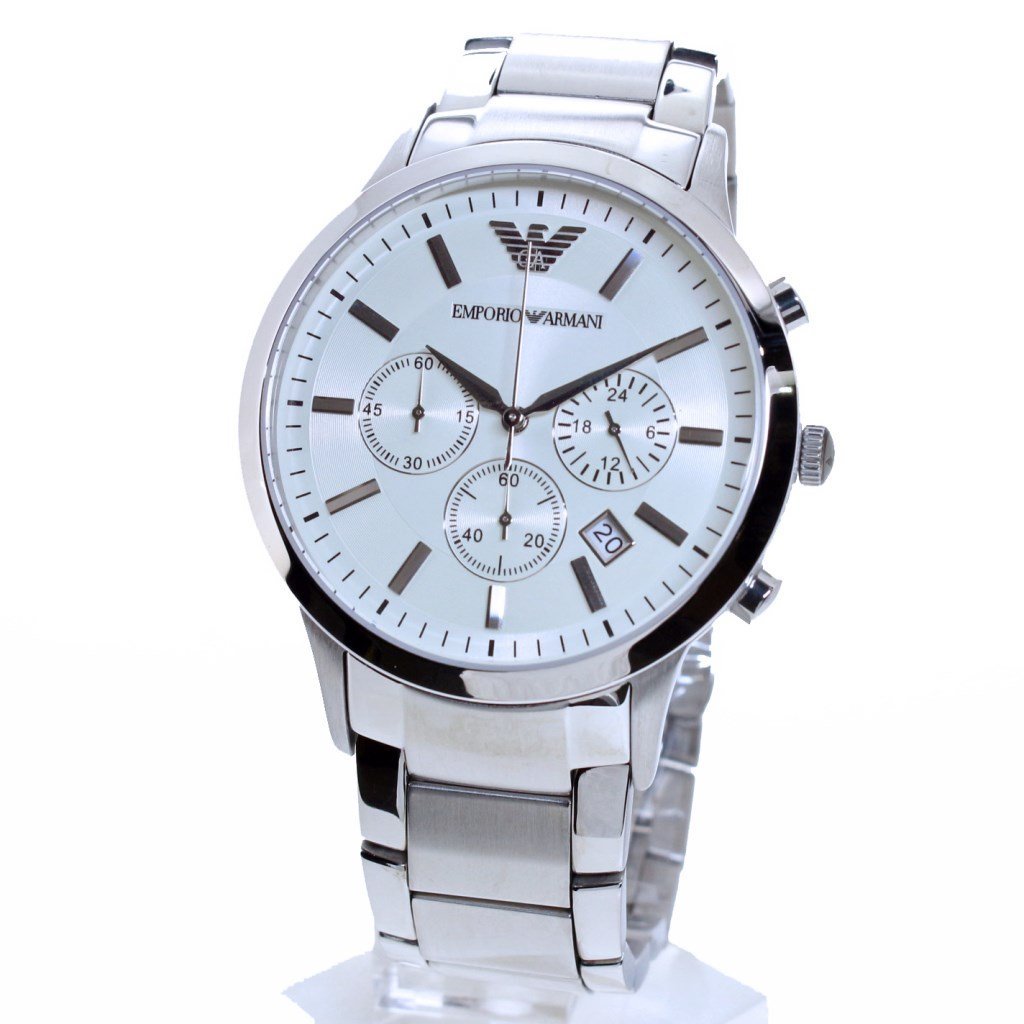  Shop Authentic Emporio Armani Renato Chronograph Cream Dial Silver Steel Strap Watch For Men - AR2458 - Luxxuri