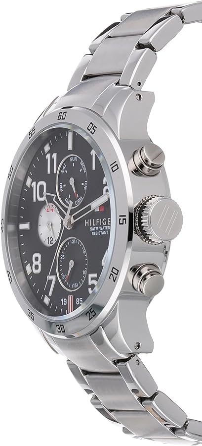  Shop Authentic Tommy Hilfiger Cool Sport Multifunction Black Dial Silver Steel Strap Watch for Men - 1791141 - Luxxuri