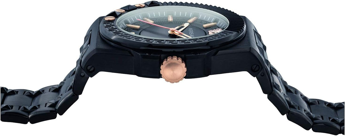  Shop Authentic Versace Chain Reaction Quartz Black Dial Black Steel Strap Watch for Men - VEDY00719 - Luxxuri
