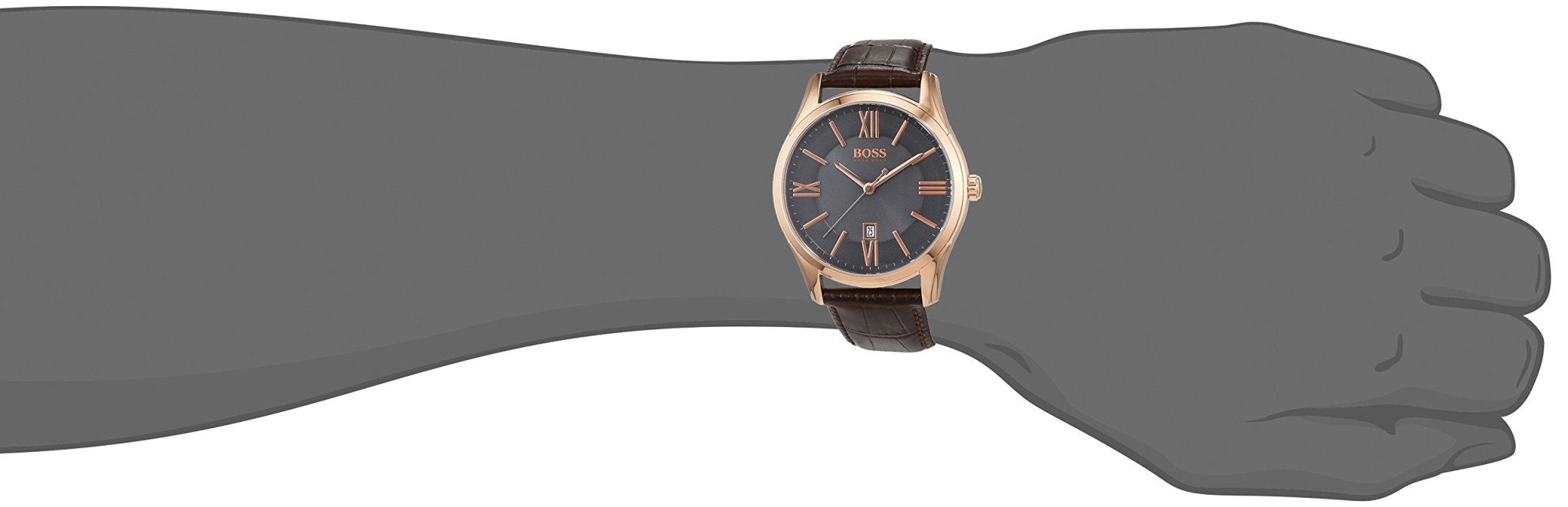  Shop Authentic Hugo Boss Ambassador Grey Dial Brown Leather Strap Watch for Men - 1513387 - Luxxuri