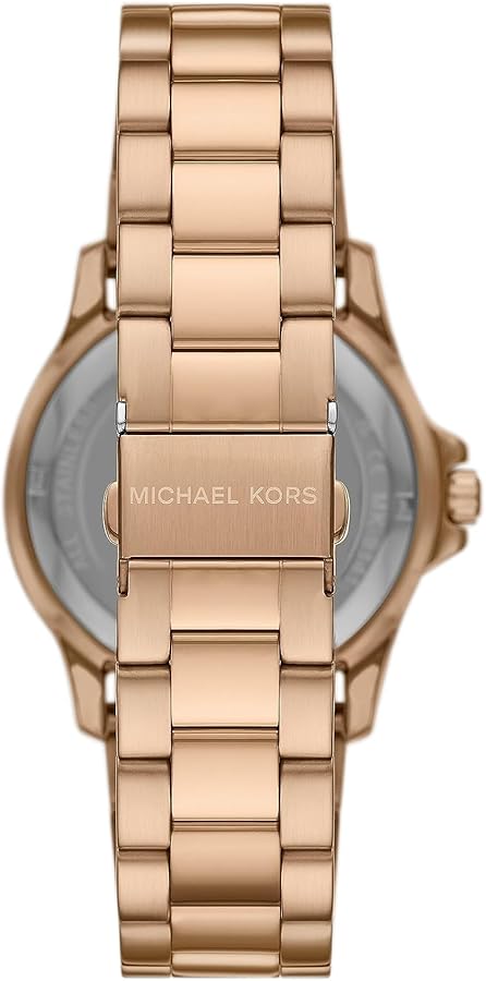  Shop Authentic Michael Kors Everest Three Hand Quartz Black Dial Gold Steel Strap Watch For Men - MK9140 - Luxxuri