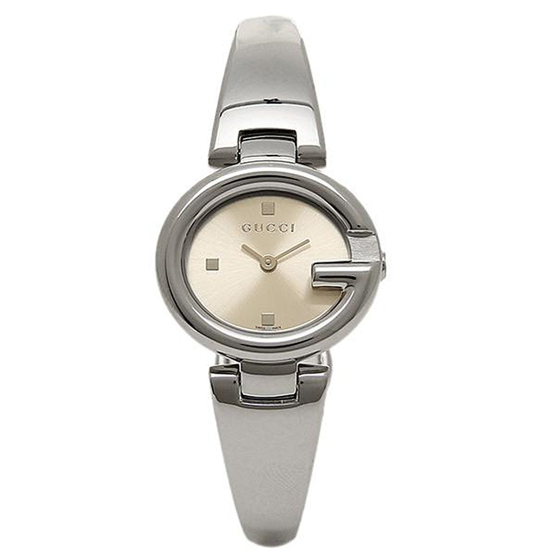  Shop Authentic Gucci Guccissima Quartz Silver Dial Silver Steel Strap Watch For Women - YA134502 - Luxxuri