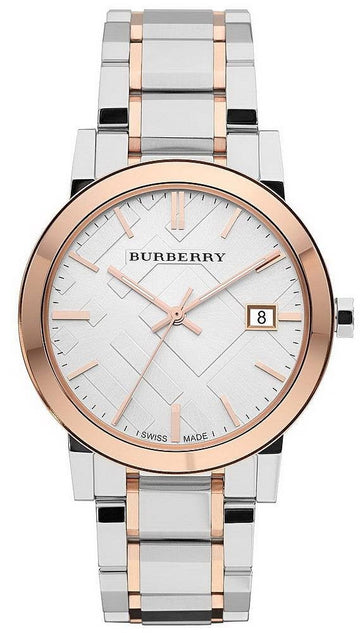  Shop Authentic Burberry The City White Dial Two Tone Steel Strap Watch for Women - BU9006 - Luxxuri