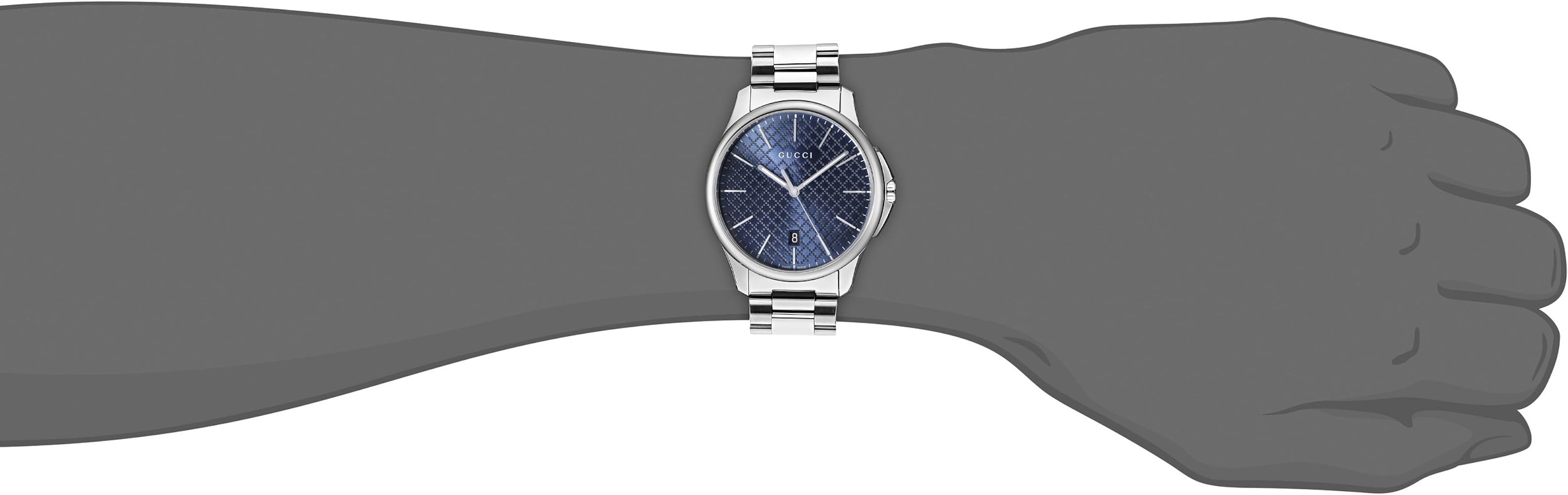  Shop Authentic Gucci G Timeless Blue Dial Silver Steel Strap Watch For Men - YA126316 - Luxxuri