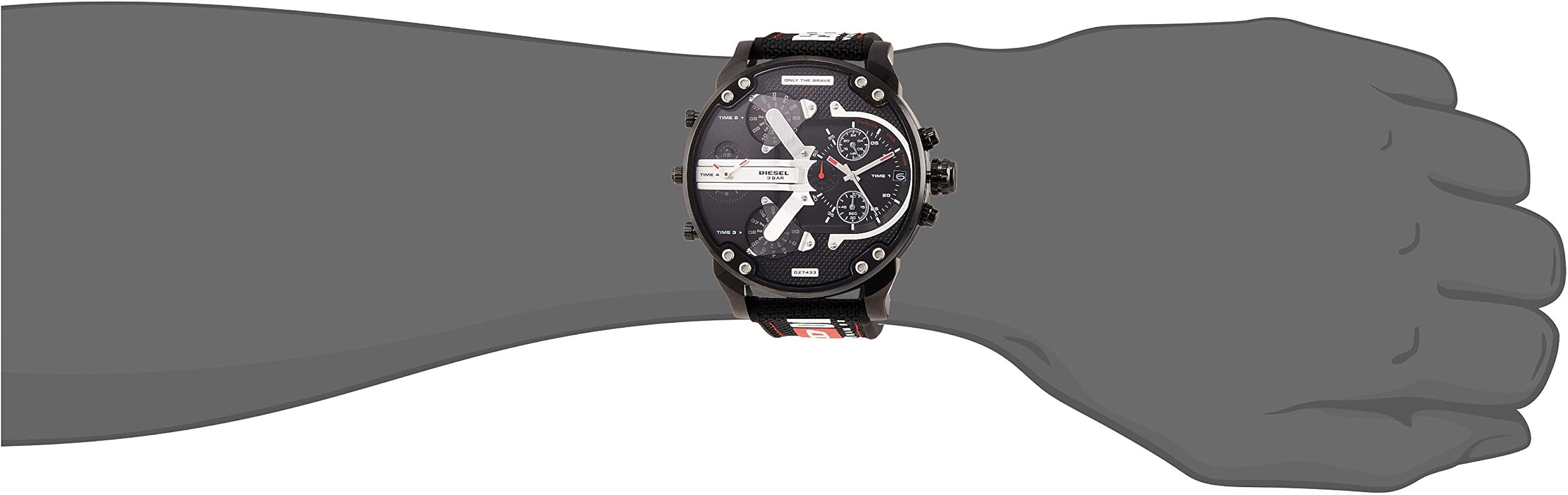  Shop Authentic Diesel Mr. Daddy 2.0 Quartz Black Dial Black Nylon Strap Watch For Men - DZ7433 - Luxxuri