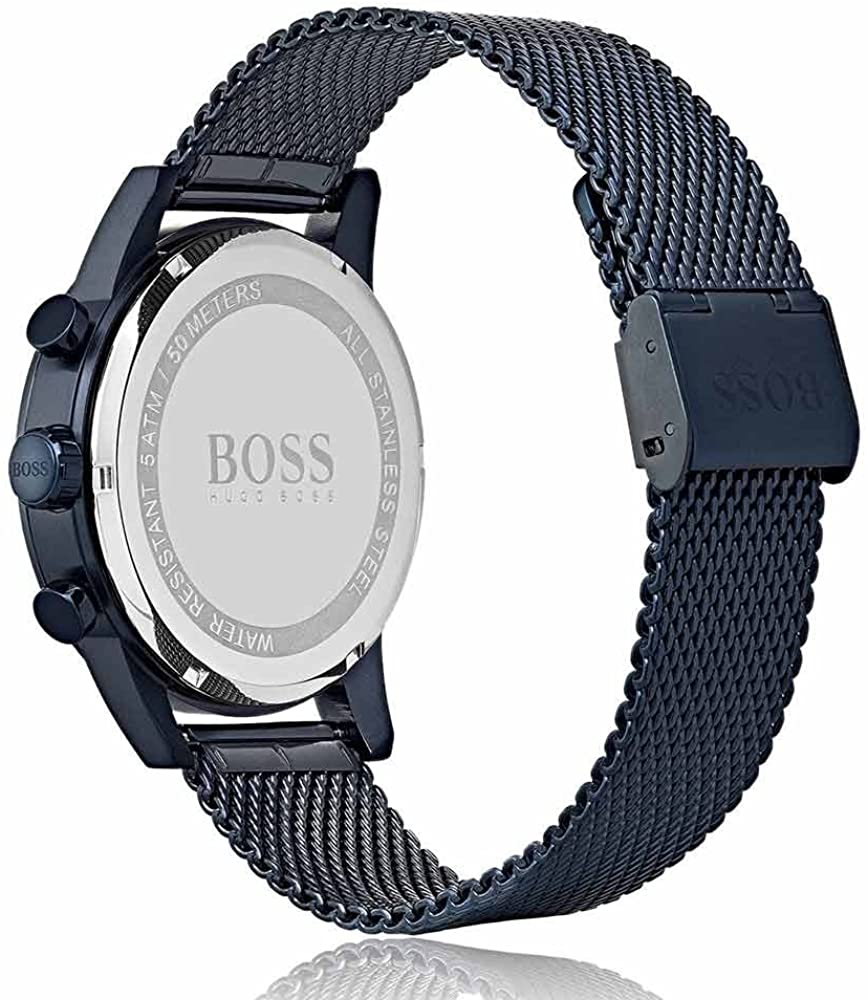  Shop Authentic Hugo Boss Navigator Chronograph Blue Dial Blue Mesh Bracelet Watch for Men - 1513538 - Luxxuri