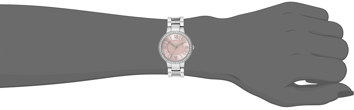  Shop Authentic Fossil Virginia Pink Dial Silver Steel Strap Watch for Women - ES3504 - Luxxuri