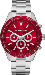  Shop Authentic Michael Kors Layton Chronograph Red Dial Silver Steel Strap Watch For Men - MK8822 - Luxxuri