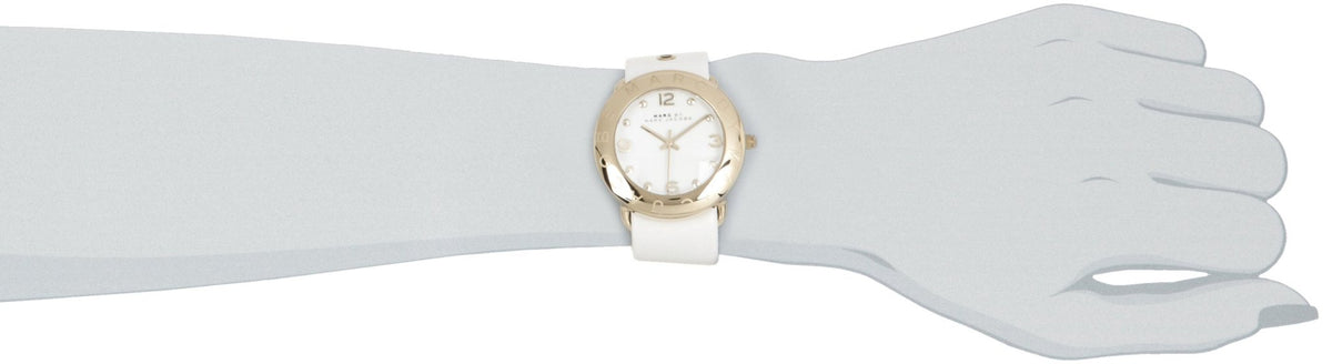  Shop Authentic Marc Jacobs Amy White Dial White Leather Strap Watch for Women - MBM1150 - Luxxuri