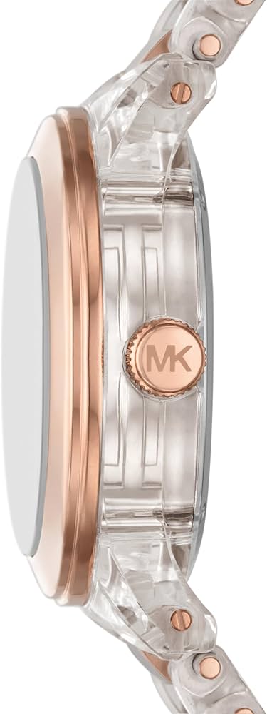  Shop Authentic Michael Kors Runway Analog Crystals Rose Gold Dial Two Tone Steel Strap Watch for Women - MK7355 - Luxxuri