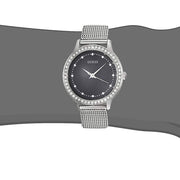  Shop Authentic Guess Chelsea Crystals Black Dial Silver Mesh Bracelet Watch For Women  - W0647L5 - Luxxuri