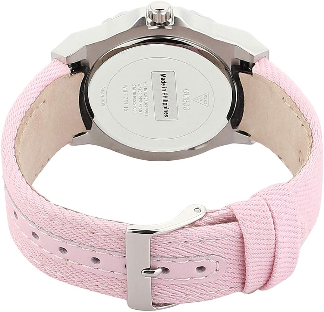  Shop Authentic Guess Limelight Quartz Diamonds Pink Dial Pink Denim Strap Watch For Women - W0775l15 - Luxxuri