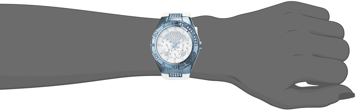 Shop Authentic Guess Luna Diamonds White Dial White Rubber Strap Watch for Women - W0653L2 - Luxxuri