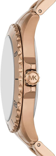  Shop Authentic Michael Kors Everest Three Hand Quartz Black Dial Gold Steel Strap Watch For Men - MK9140 - Luxxuri