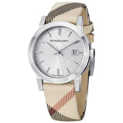 Shop Authentic Burberry The City Nova Silver Dial White Leather Strap Watch for Women - BU9022 - Luxxuri