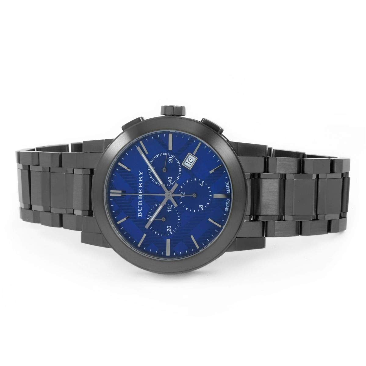  Shop Authentic Burberry The City Navy Blue Dial Black Steel Strap Watch for Men - BU9365 - Luxxuri