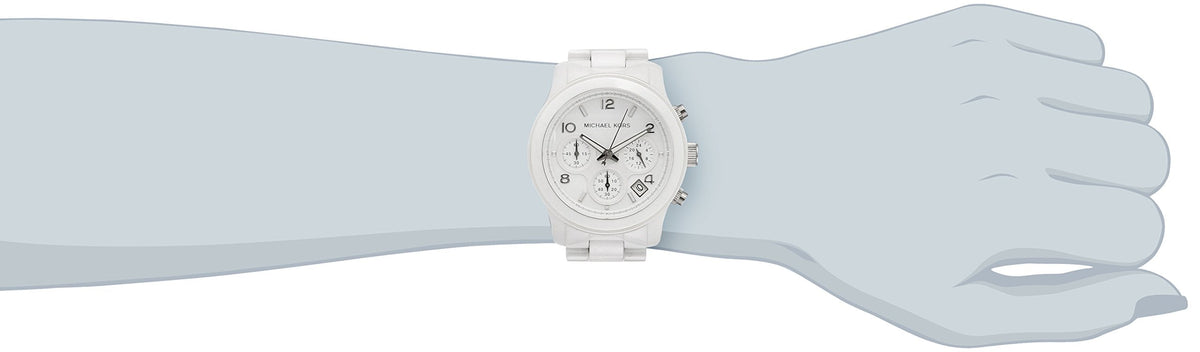  Shop Authentic Michael Kors Runway White Ceramic Dial White Steel Strap Watch for Women - MK5161 - Luxxuri