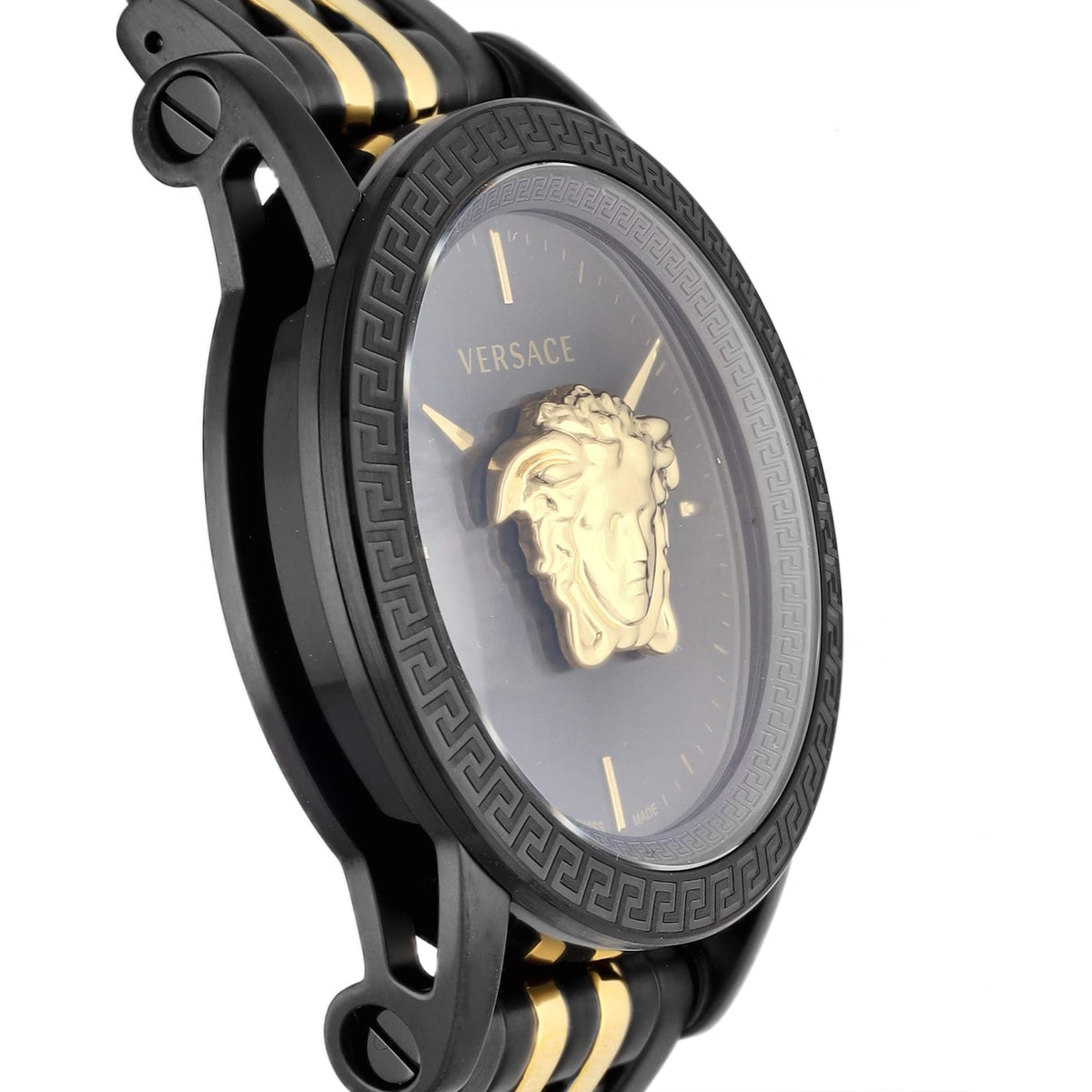  Shop Authentic Versace Palazzo Empire Black Dial Two Tone Steel Strap Watch for Men - VERD01119 - Luxxuri