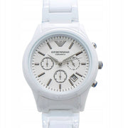  Shop Authentic Emporio Armani Ceramica Chronograph White Dial White Strap Watch For Men - AR1453 - Luxxuri