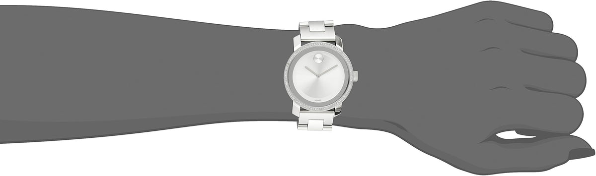  Shop Authentic Movado Bold Diamonds Silver Dial Silver Steel Strap Watch for Women - 3600149 - Luxxuri