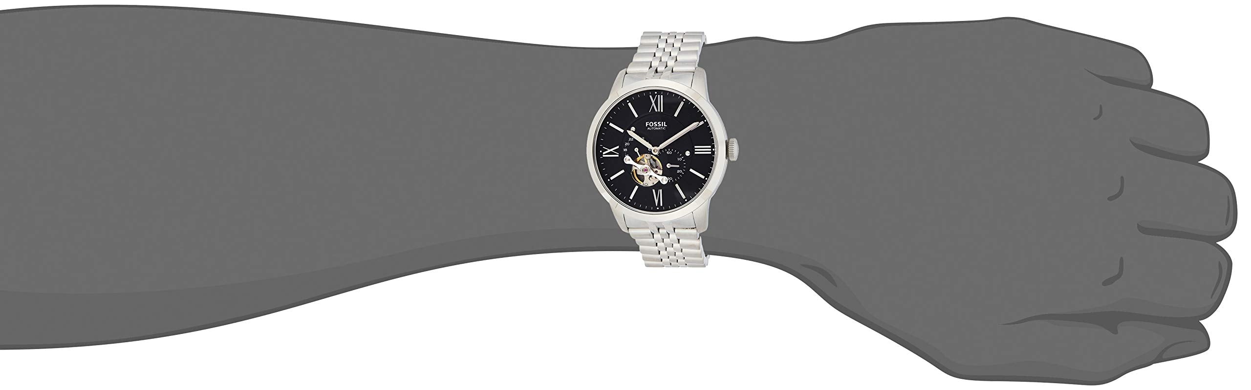  Shop Authentic Fossil Townsman Black Dial Silver Steel Strap Watch for Men - ME3107 - Luxxuri