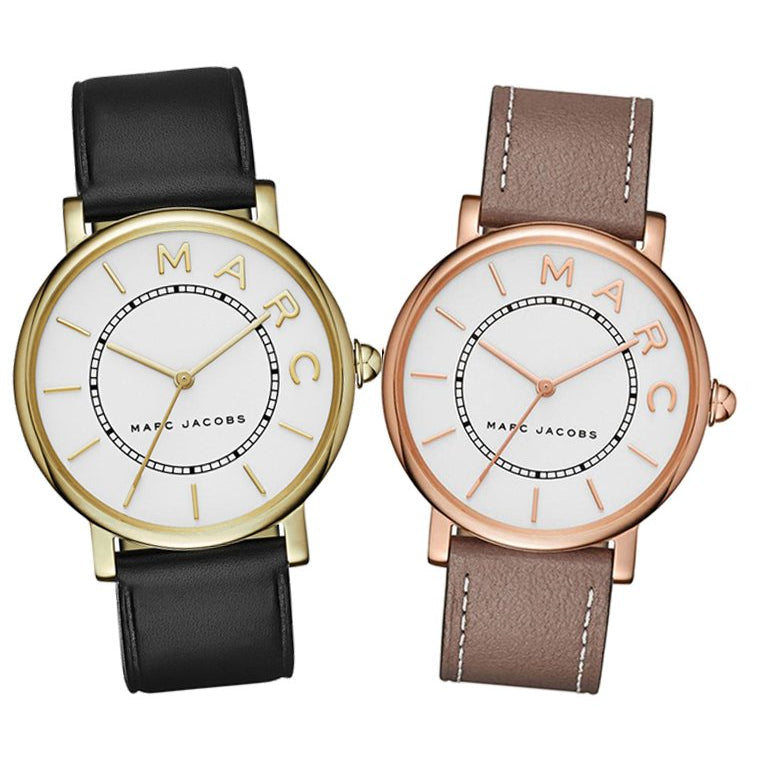  Shop Authentic Marc Jacobs Roxy White Dial Black Leather Strap Watch for Women - MJ1532 - Luxxuri