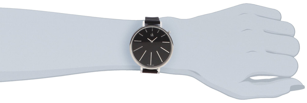  Shop Authentic Calvin Klein Equal Black Dial Black Leather Strap Watch for Women - K3E231C1 - Luxxuri