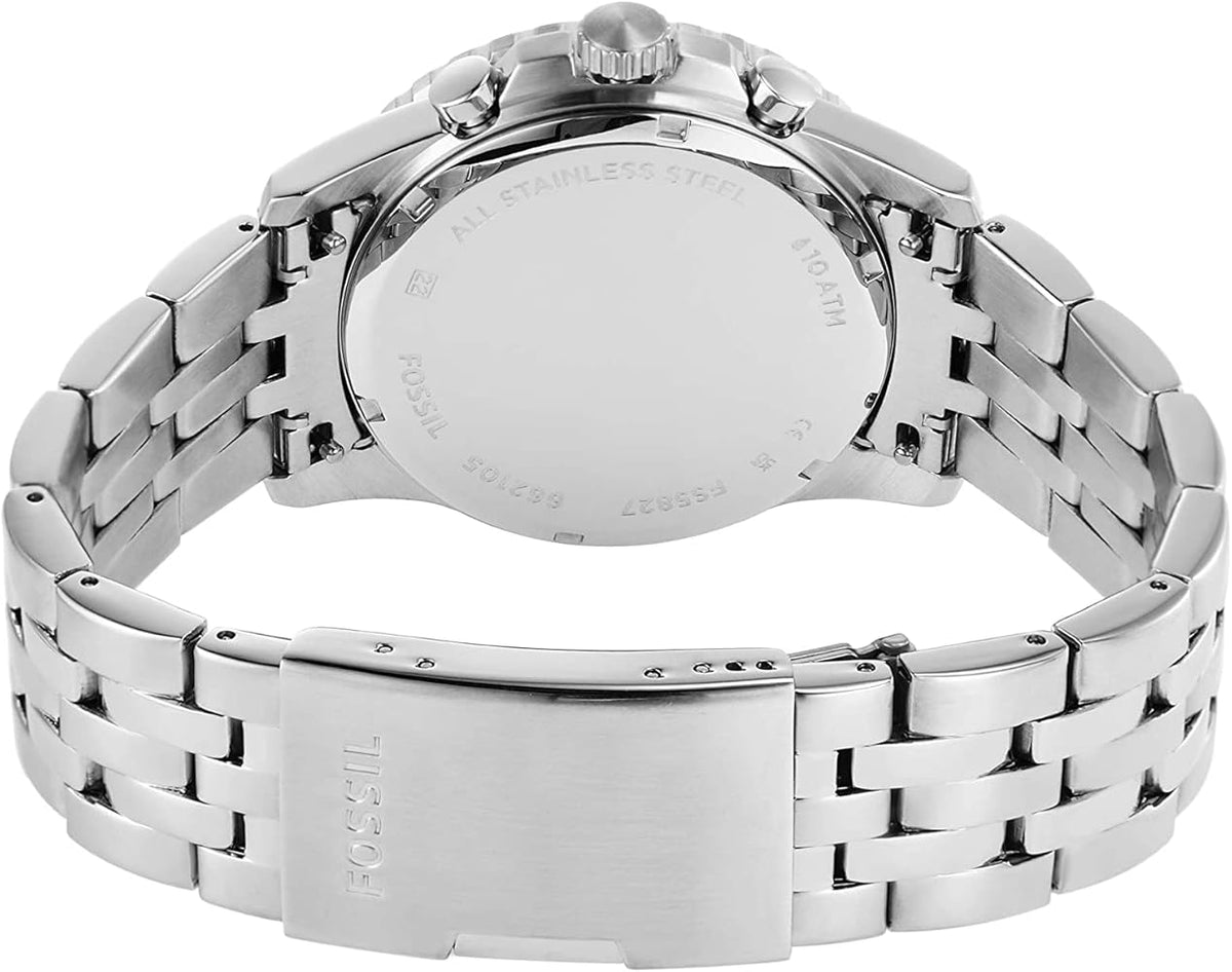  Shop Authentic Fossil FB-01 Chronograph Black Dial Silver Steel Strap Watch for Men - FS5827 - Luxxuri