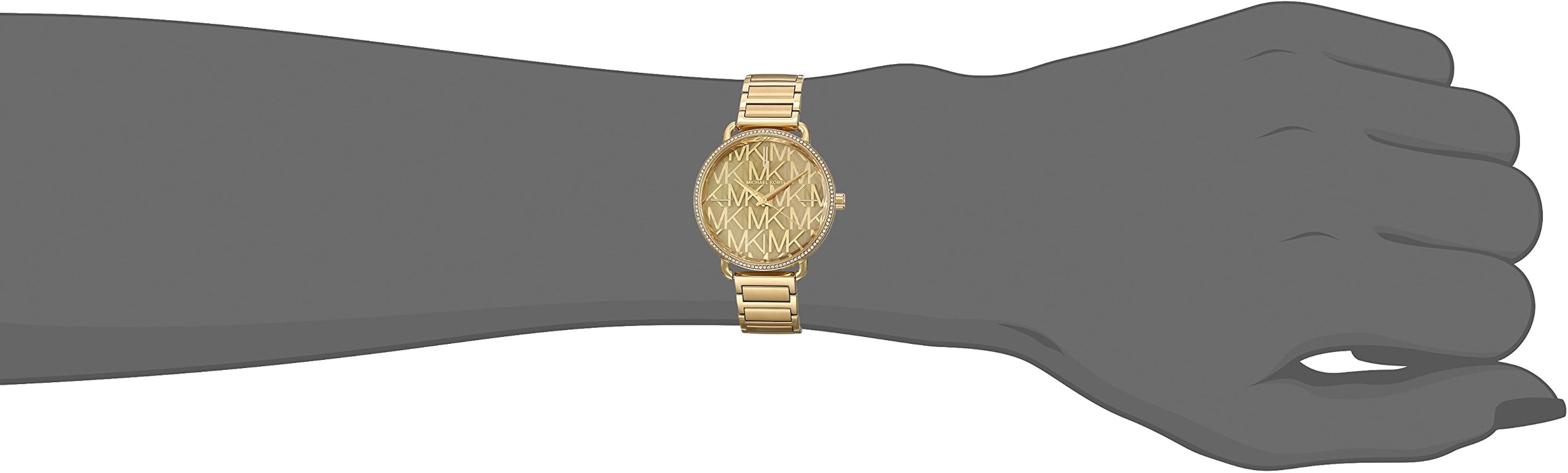  Shop Authentic Michael Kors Portia Quartz Gold Dial Gold Steel Strap Watch For Women - MK3886 - Luxxuri