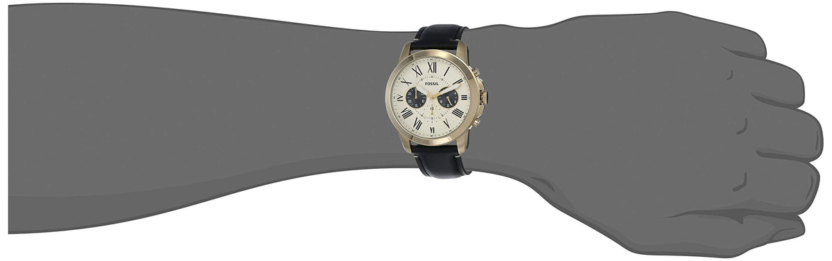  Shop Authentic Fossil Grant Chronograph White Dial Black Leather Strap Watch for Men - FS5272 - Luxxuri