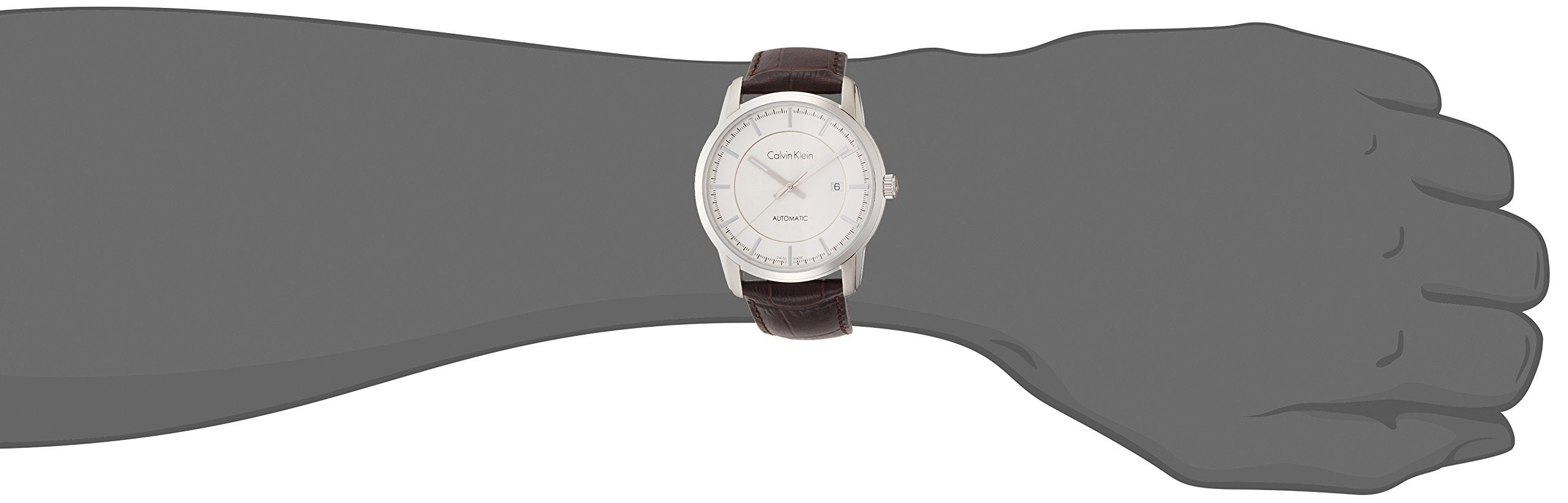  Shop Authentic Calvin Klein Infinity Silver Dial Brown Leather Strap Watch for Men - K5S341G6 - Luxxuri