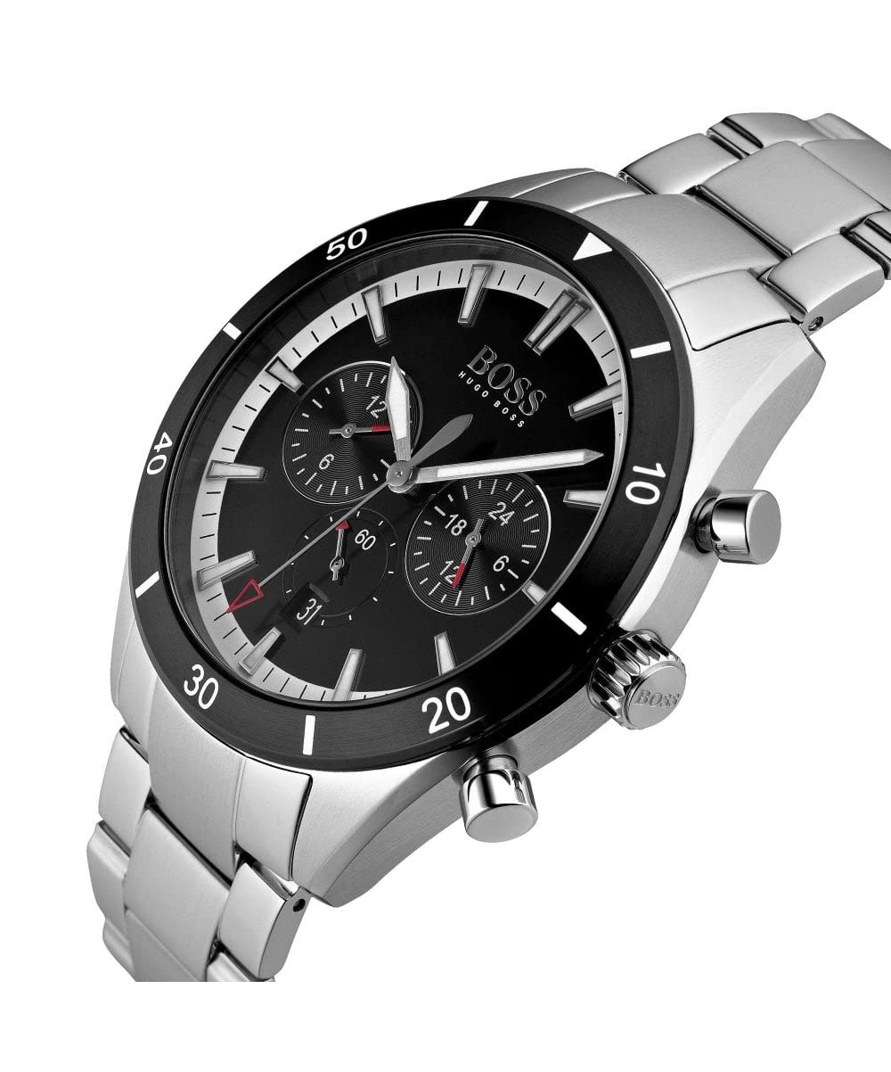  Shop Authentic Hugo Boss Santiago Black Dial Silver Steel Strap Watch for Men - 1513862 - Luxxuri