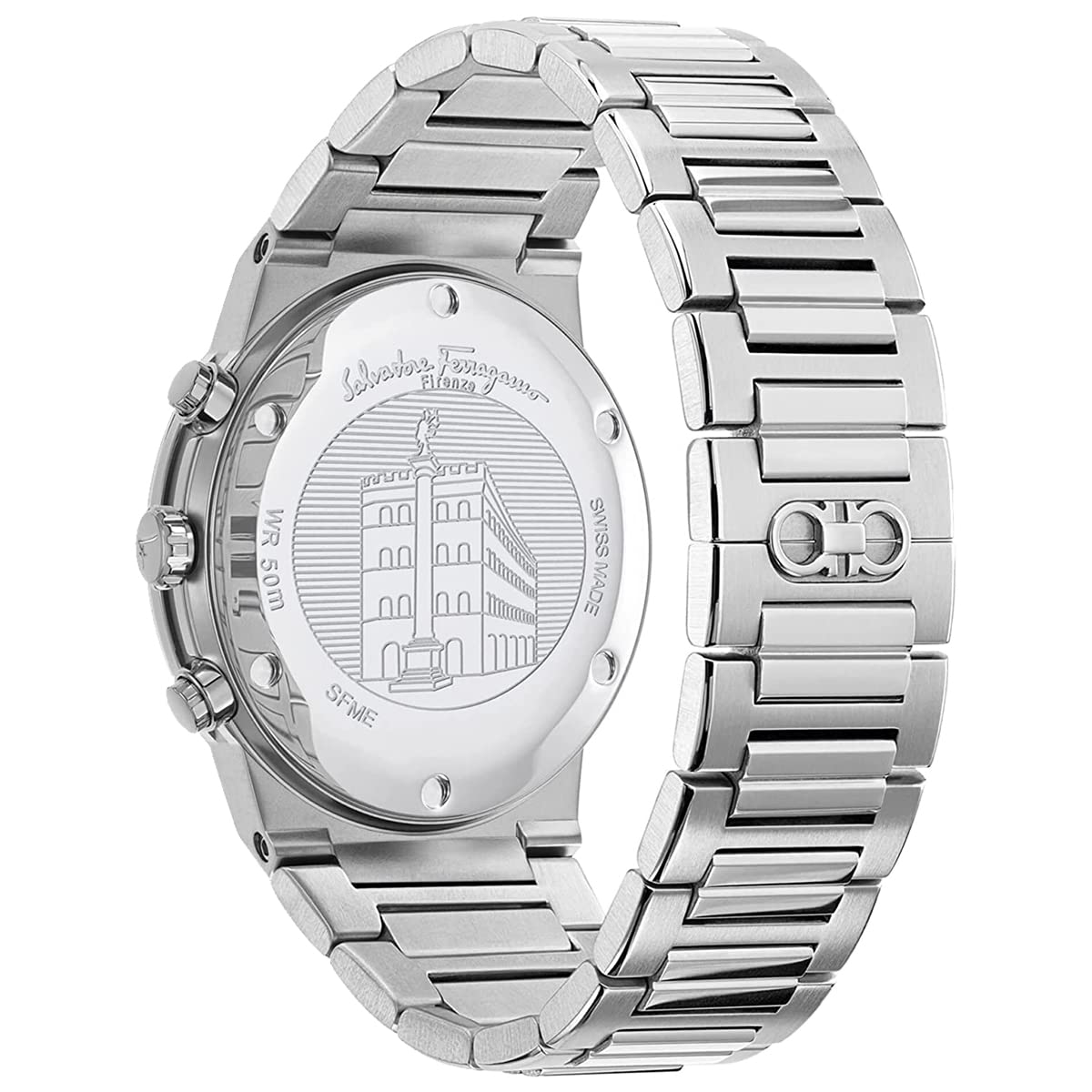  Shop Authentic Salvatore Ferragamo Sapphire Chrono Black Dial Silver Steel Strap Watch for Men - SFME00321 - Luxxuri