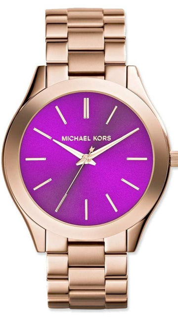  Shop Authentic Michael Kors Slim Runway Purple Dial Rose Gold Steel Strap Watch for Women - MK3293 - Luxxuri