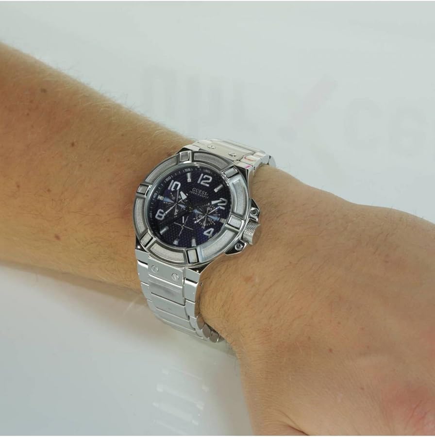  Shop Authentic Guess Rigor Quartz Black Dial Silver Steel Strap Watch For Men - W0218G2 - Luxxuri