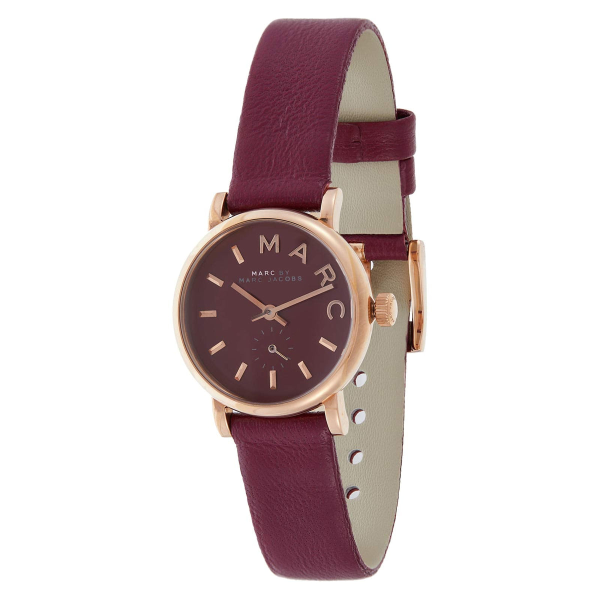  Shop Authentic Marc Jacobs Baker Maroon Dial Maroon Leather Strap Watch for Women - MBM1271 - Luxxuri