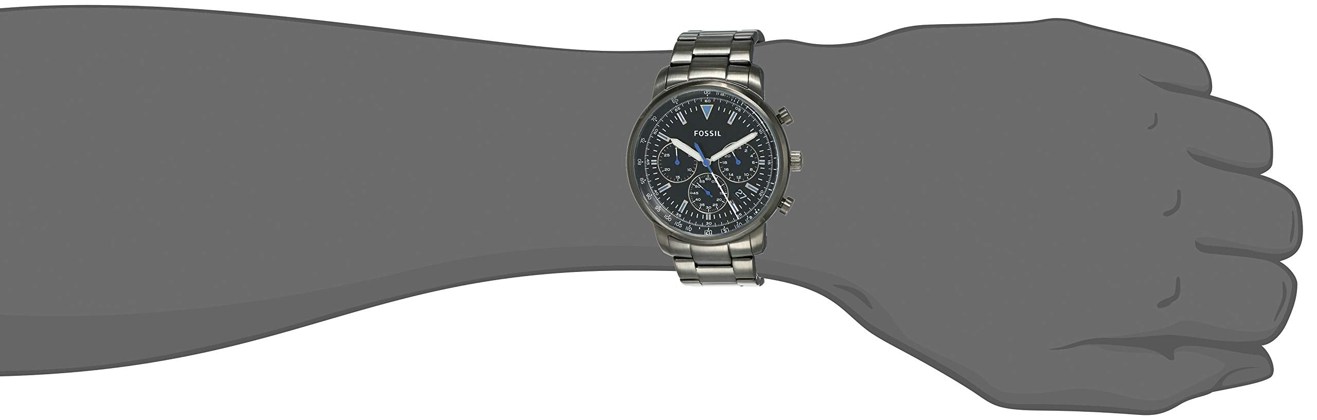  Shop Authentic Fossil Goodwin Chrono Analog Black Dial Grey Steel Strap Watch for Men - FS5518 - Luxxuri