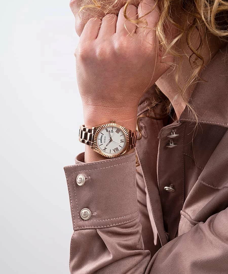  Shop Authentic Guess Luna White Dial Rose Gold Steel Strap Watch for Women - GW0308L3 - Luxxuri