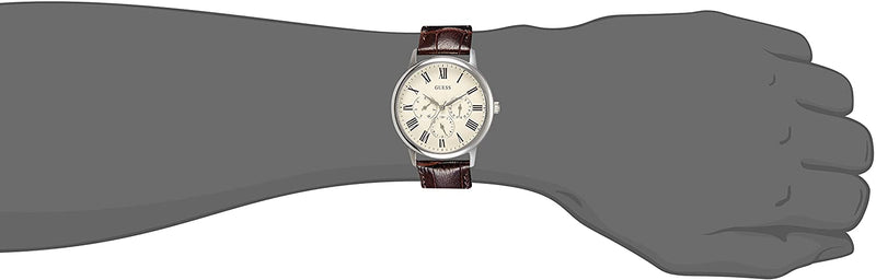  Shop Authentic Guess Wafer Quartz White Dial Brown Leather Strap Watch For Men - W70016G2 - Luxxuri