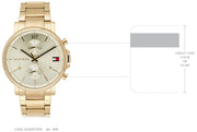  Shop Authentic Tommy Hilfiger Daniel White Dial Gold Steel Strap Watch for Men - 1710415 - Luxxuri